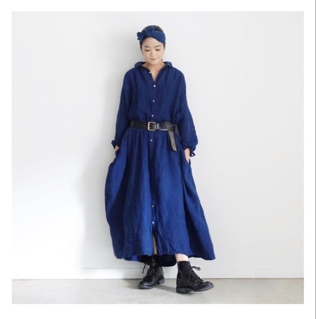 ICHI Antiquites イチアンティークス リネン シャツワンピース