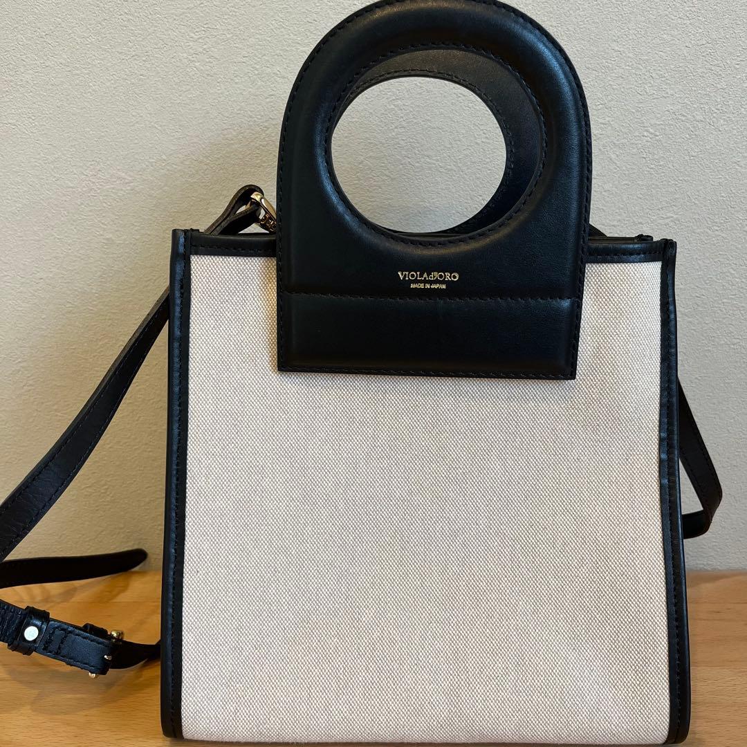 ヴィオラドーロ　ショルダーバッグ　2way キャンバス　レザー