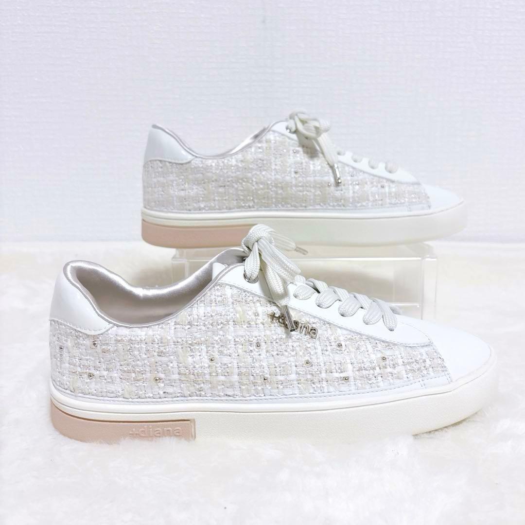 【未使用級】＋diana プラスダイアナ　スタッズ　スタンダードスニーカー　24