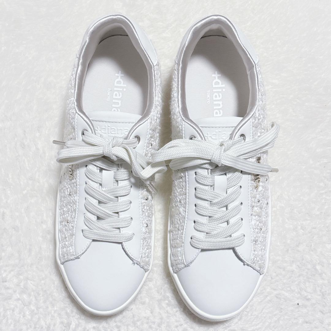 【未使用級】＋diana プラスダイアナ　スタッズ　スタンダードスニーカー　24