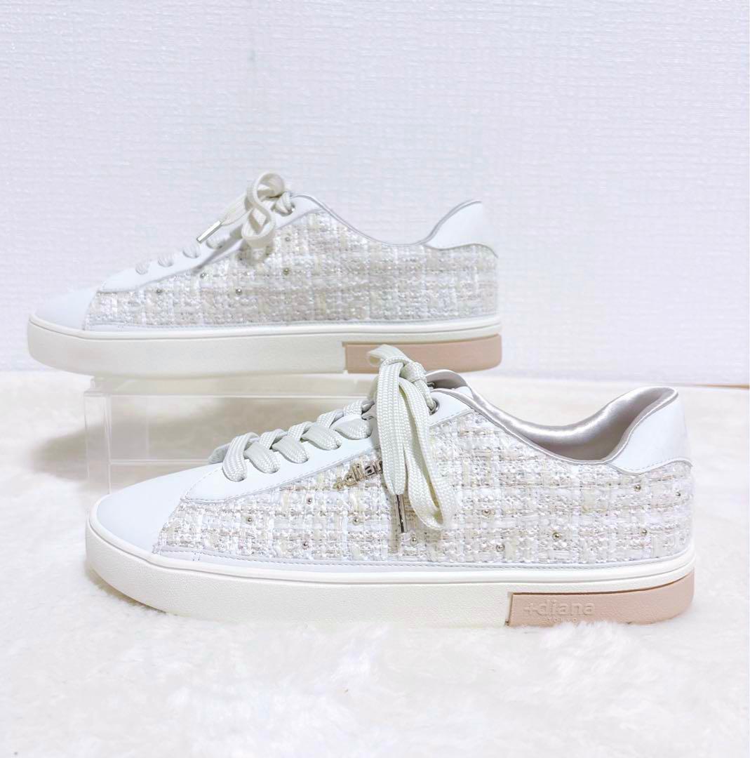 【未使用級】＋diana プラスダイアナ　スタッズ　スタンダードスニーカー　24
