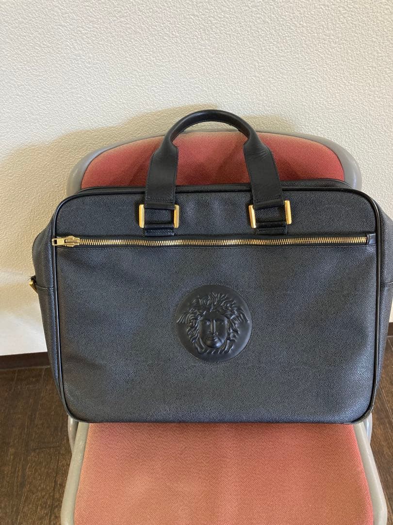 Versace レザービジネスバッグ