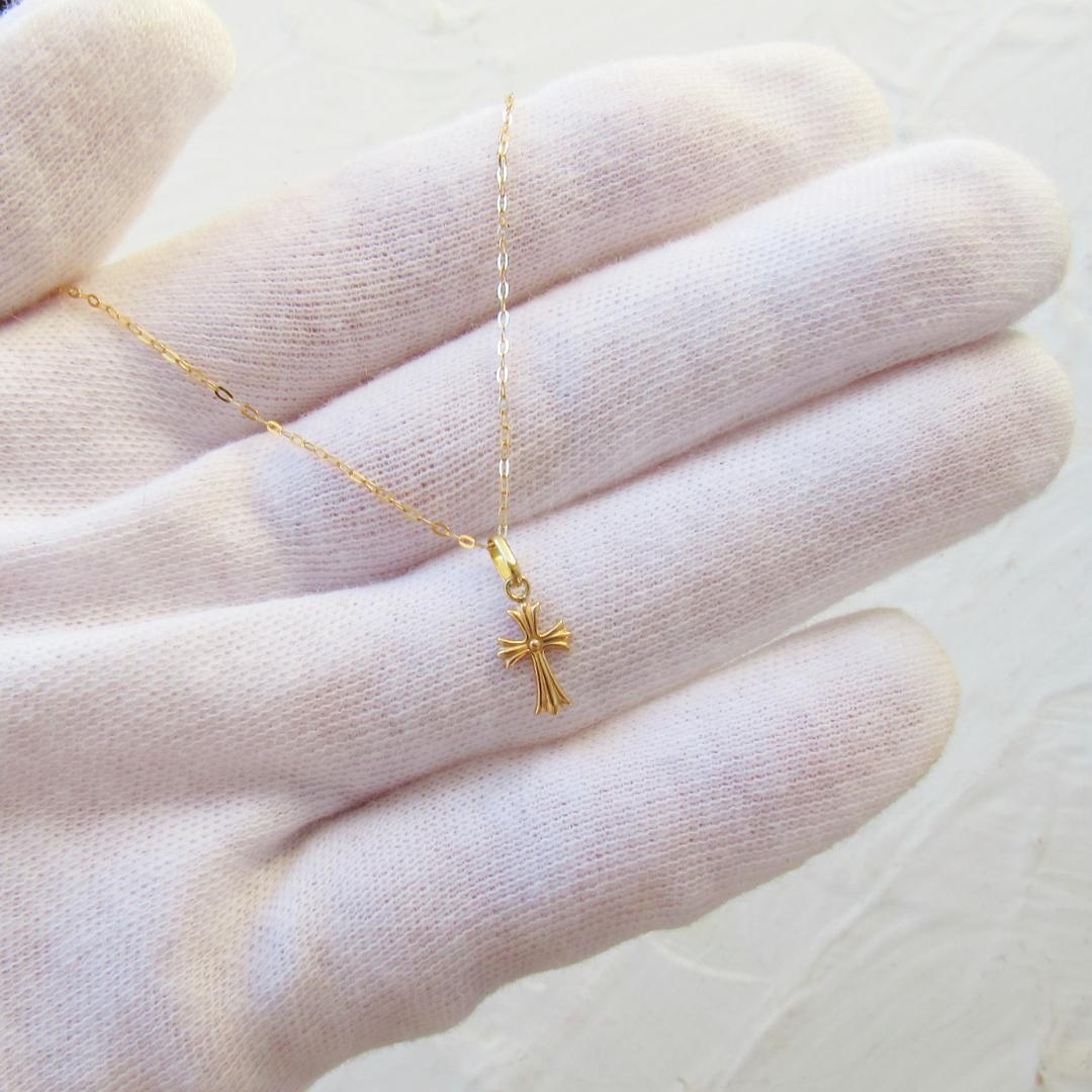 SALE‼️K18 クロス ネックレス トップ 18K 刻印 18金 本物 新品