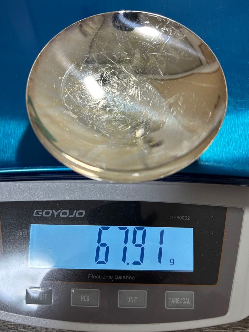 純銀製盃67.9g！純銀刻印有り！造幣局silver刻印有り！純銀杯。