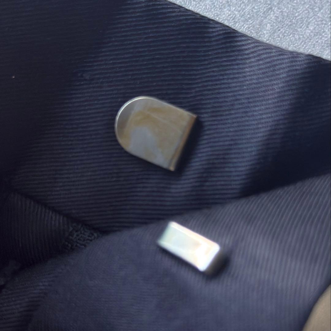 90s ギャバジン ワイドストレート スラックス \"2タック\" ブラック W30