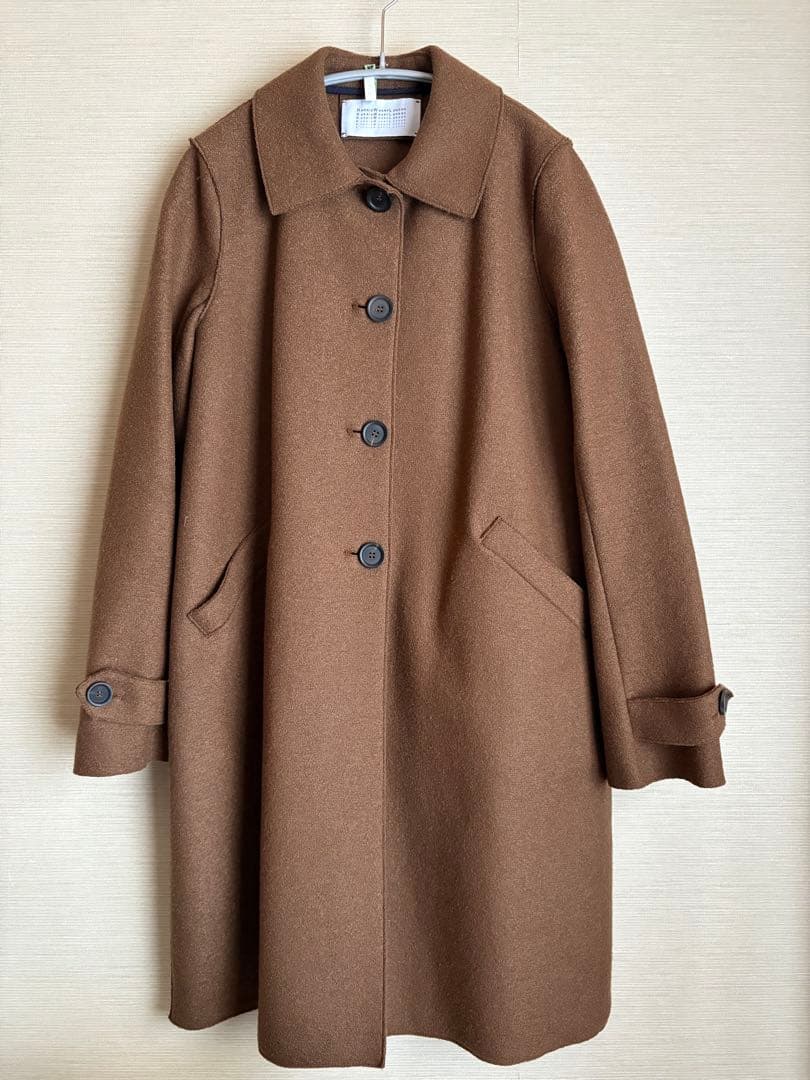美品/ハリスワーフロンドン シングルカラーコート ブラウン