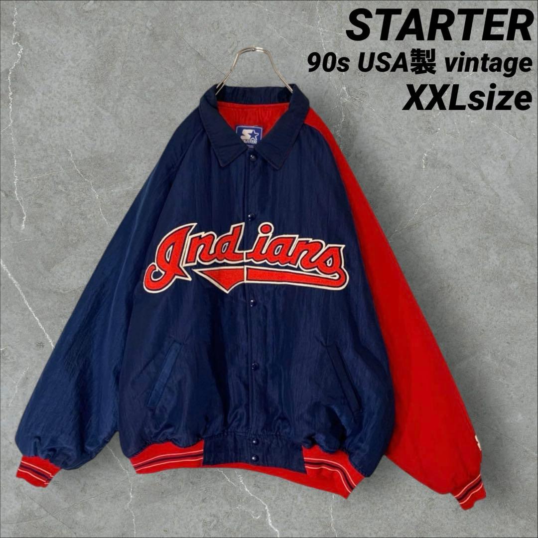 入手困難 90s USA製 STARTER MLB インディアンス スタジャン