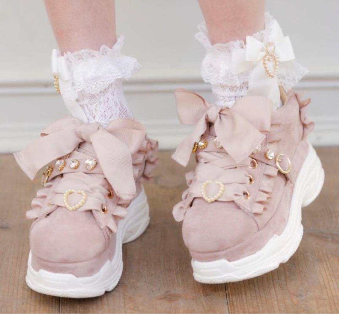 LIZLISA ビジューベルト厚底スニーカー