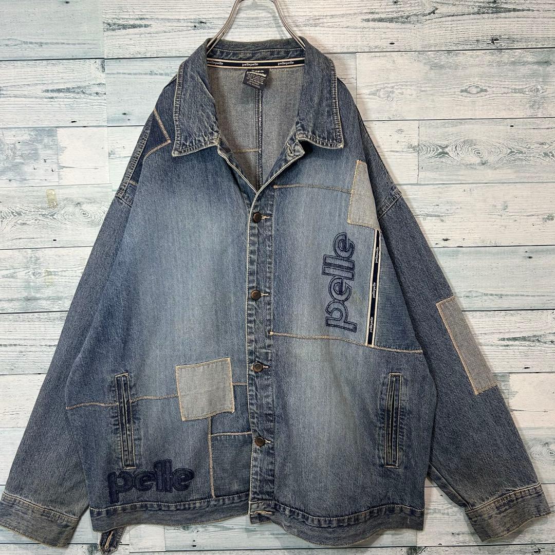 90s OLD Pelle Pelle 刺繍 パッチワーク カバーオール