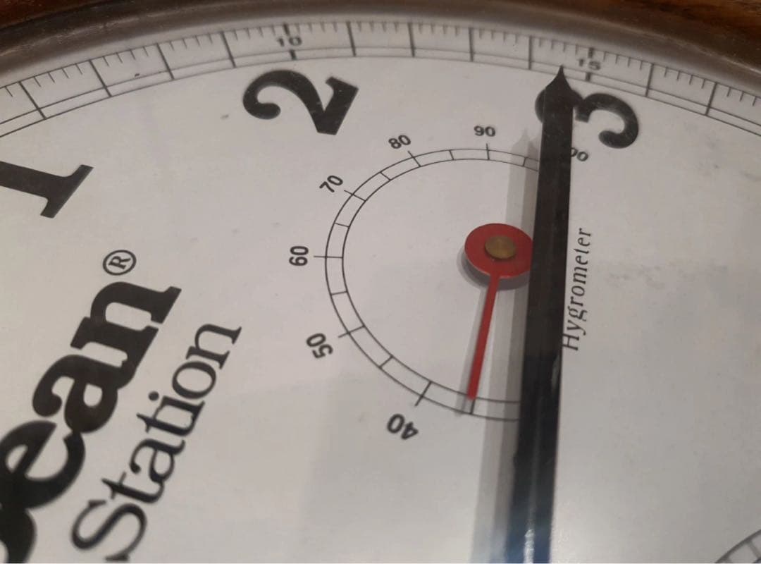 #129 LLBean エルエルビーン 掛け時計 ムーンフェイズ 湿度計 木製枠