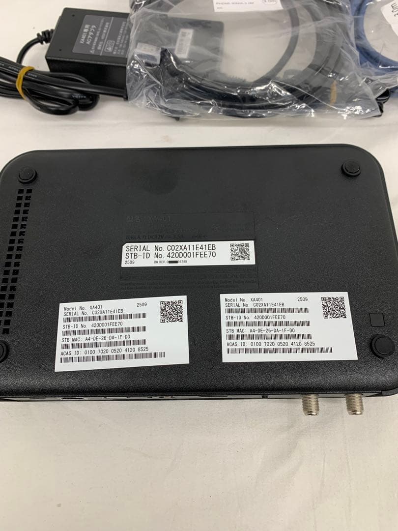 J:COM LINK XA401 BS4Kチューナー　リモコン等　付属品有り
