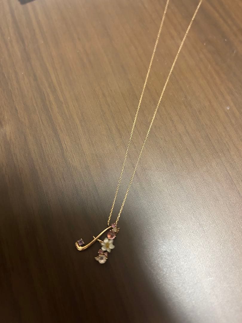 SamanthaTiara　K18PGフラワーレターズネックレス　イニシャルA