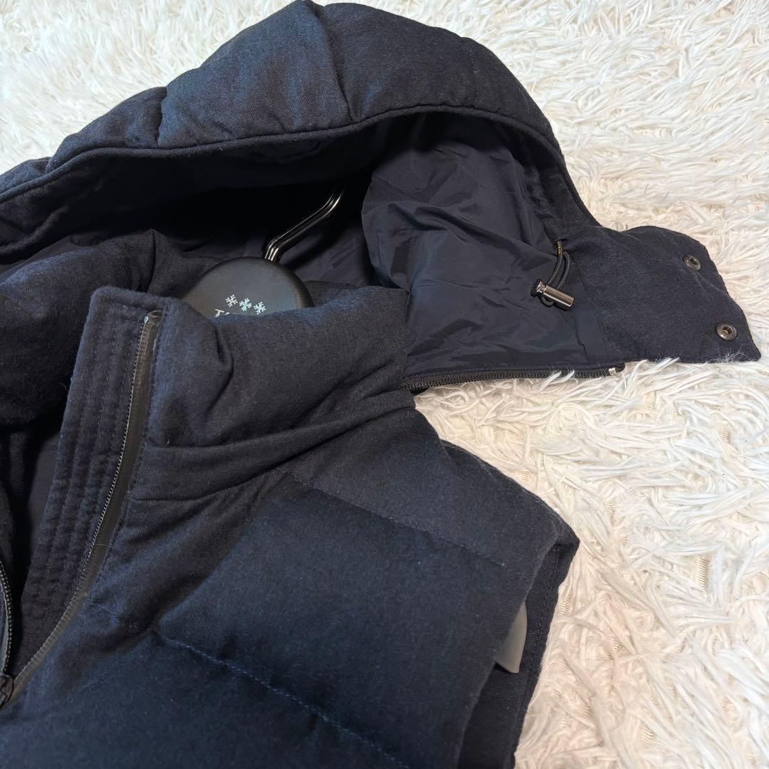 極美品/L相当✨タトラス ダウンベスト SOVER 2way ダブルジップ 濃紺