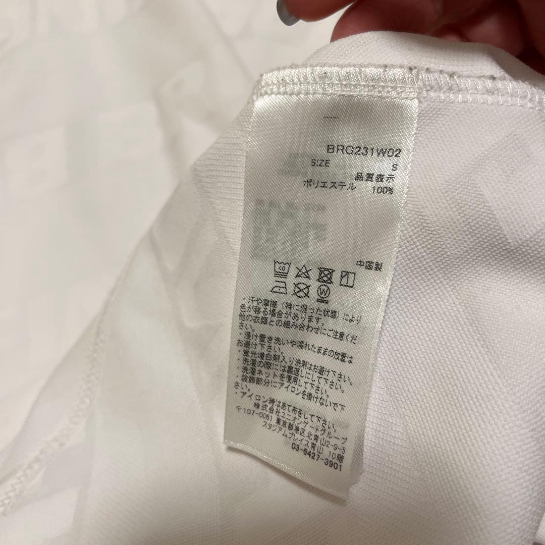 BRIEFING ホワイト　ロゴ　モックネックシャツ Mサイズ