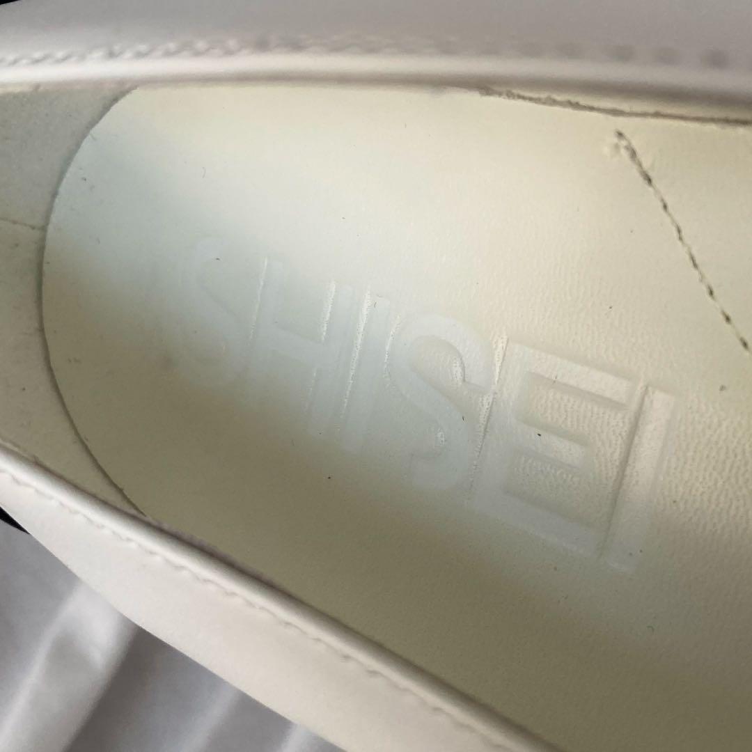 未使用級　シーセイ　ポインテッドトゥ　パンプス　フラット　ヴィブラム　白　37