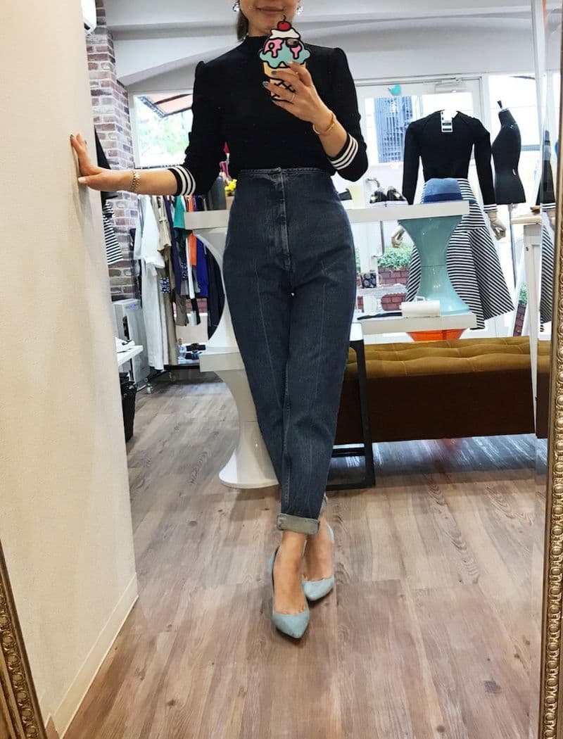 ボーダーズアットバルコニーデニム36未使用ブルー