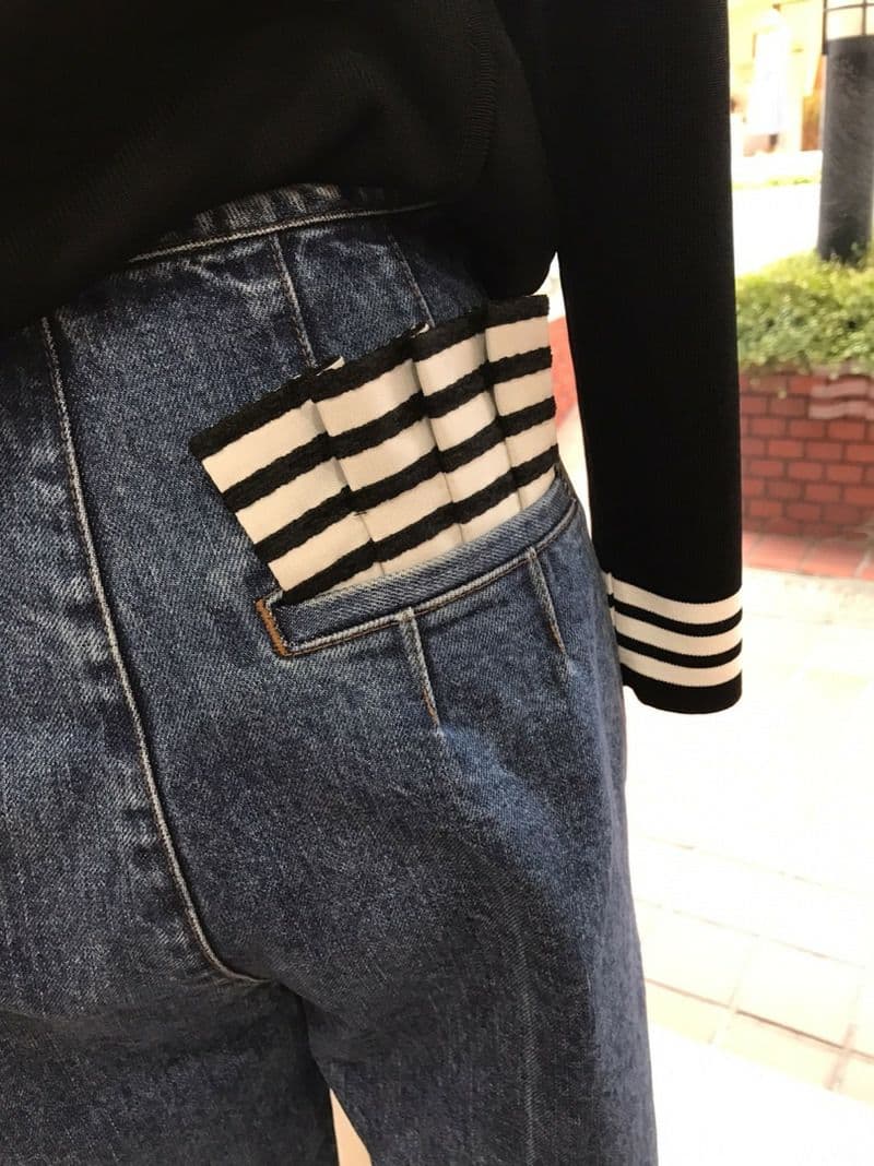 ボーダーズアットバルコニーデニム36未使用ブルー