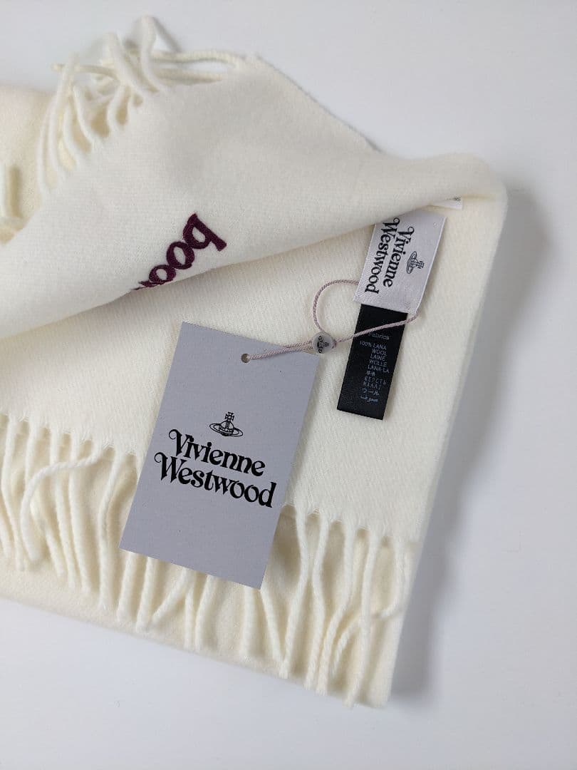 新品BOX/タグ付 ヴィヴィアンウエストウッド マフラー ホワイトマフラー