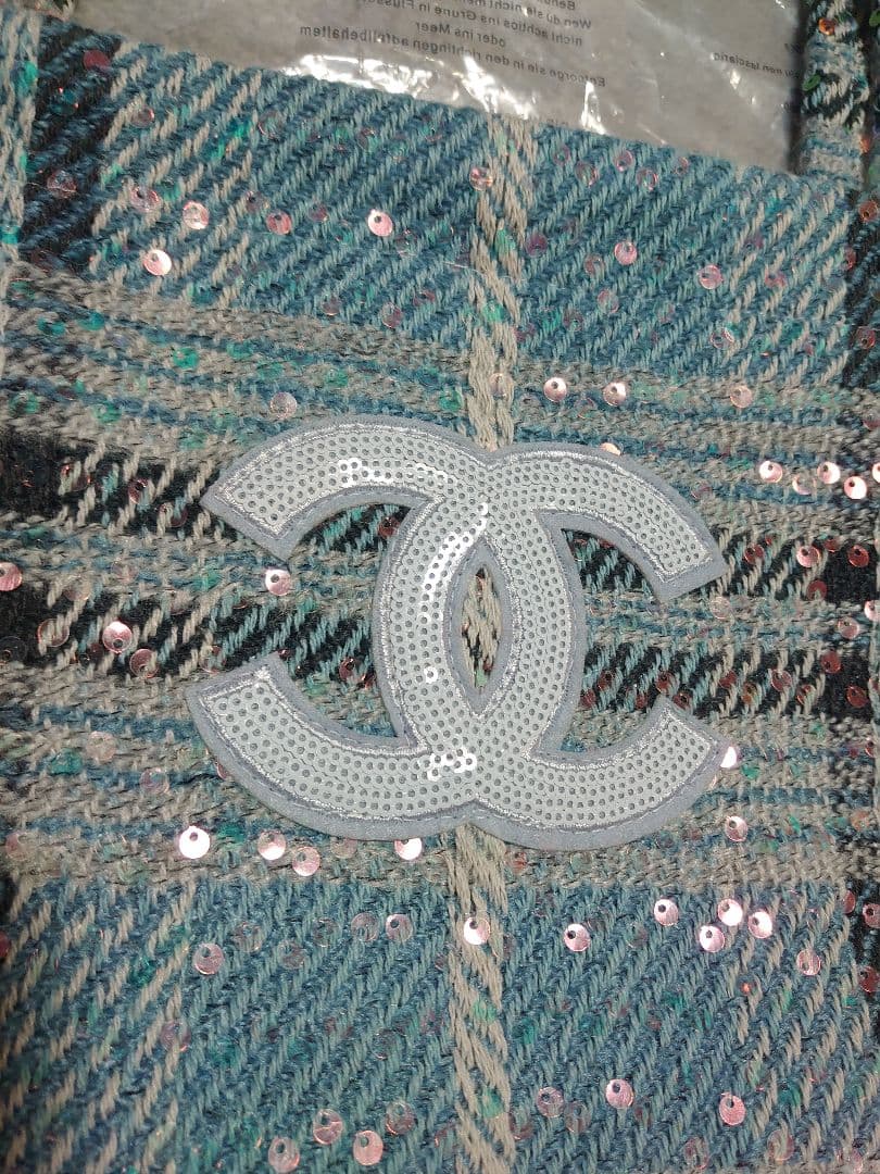 CHANEL　シャネル　 ツイードスパンコール ノベルティトートバッグ