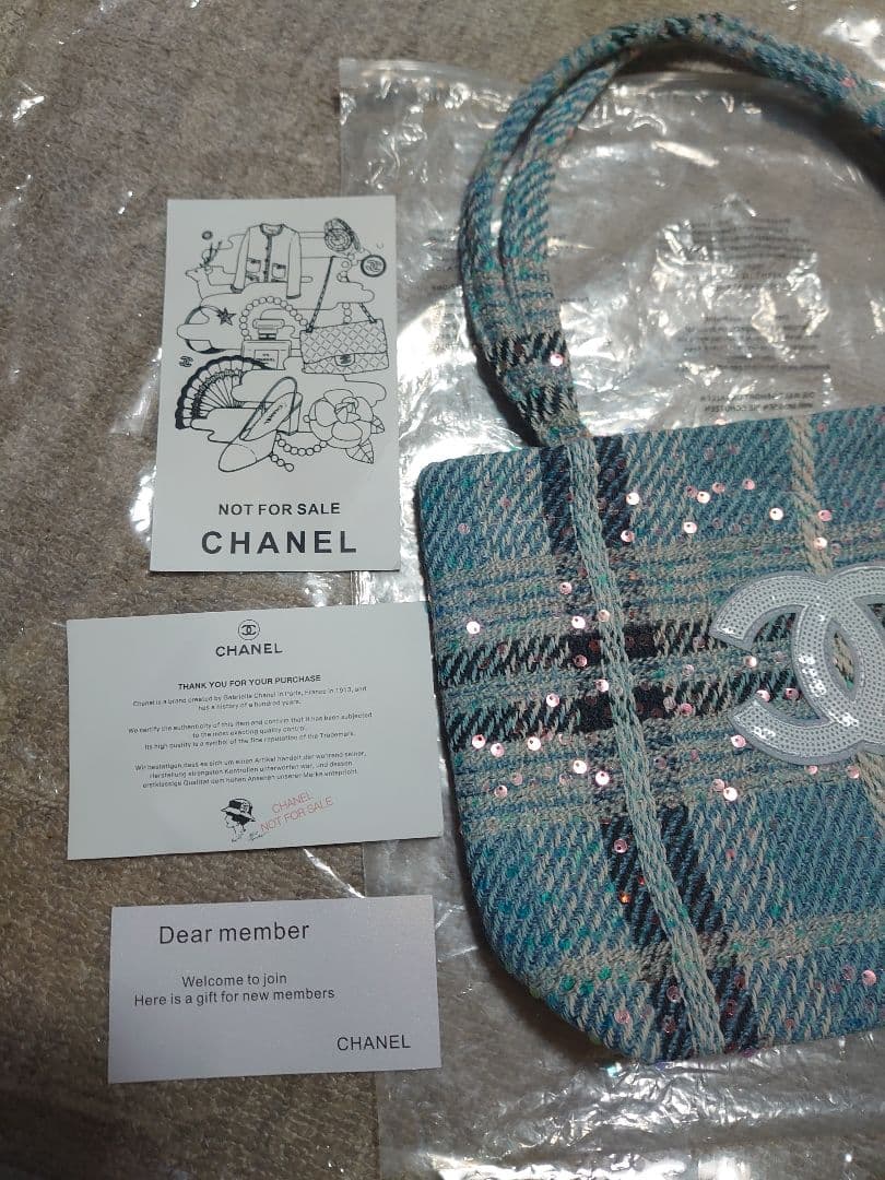 CHANEL　シャネル　 ツイードスパンコール ノベルティトートバッグ