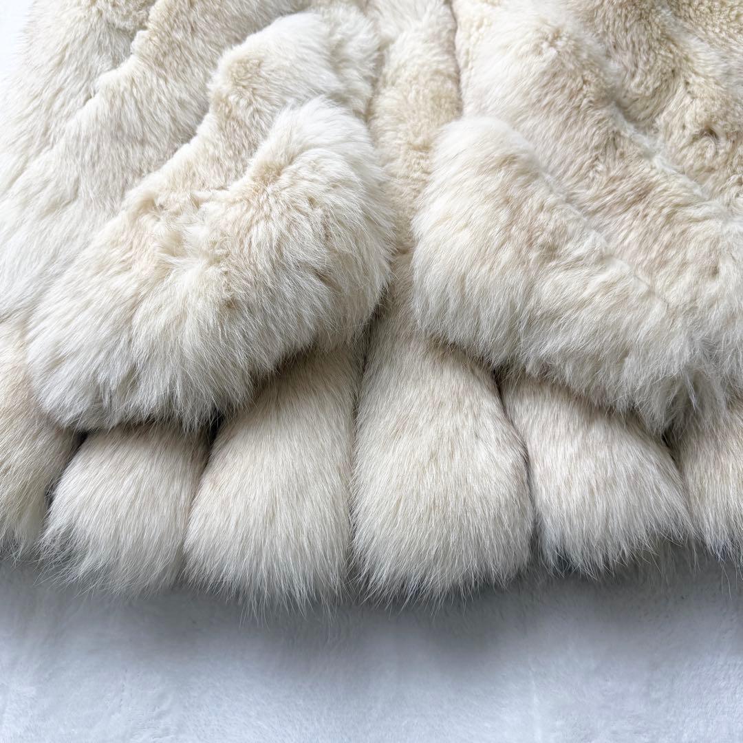 原宿MOTHER　2150 ブルーフォックス 毛皮 リアルファーコート 白