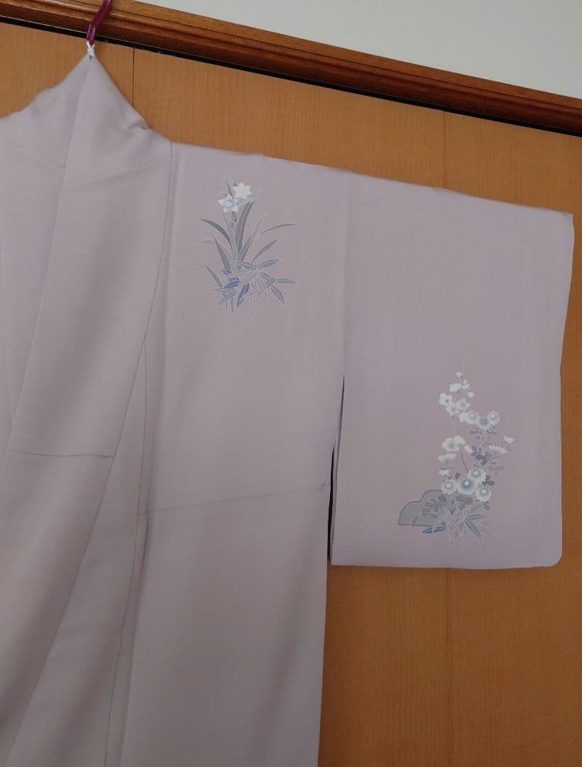 【美品】付下げ訪問着フルセット　正絹　袷　枝花文様　きもの三松謹製　唐織六通袋帯