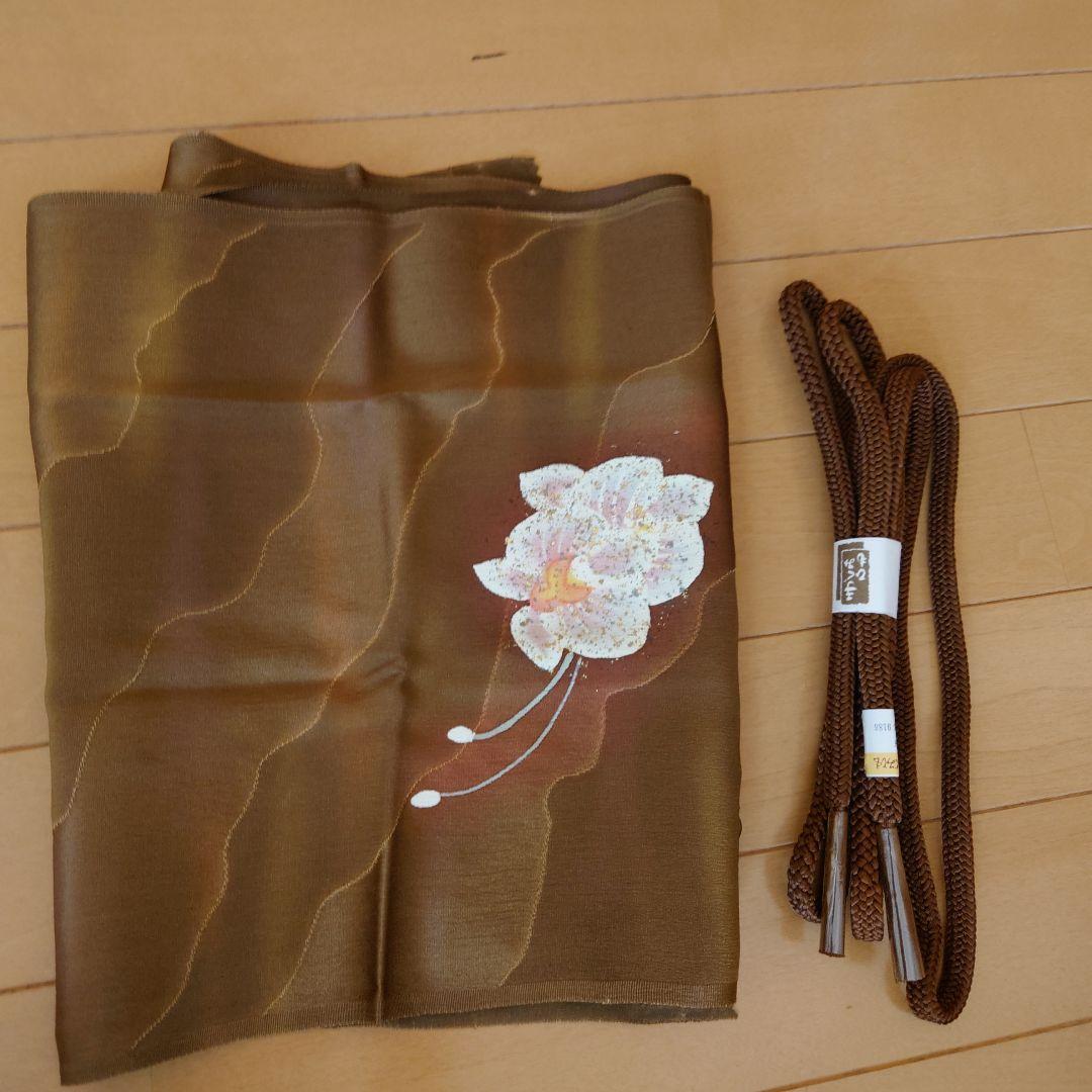 【美品】付下げ訪問着フルセット　正絹　袷　枝花文様　きもの三松謹製　唐織六通袋帯