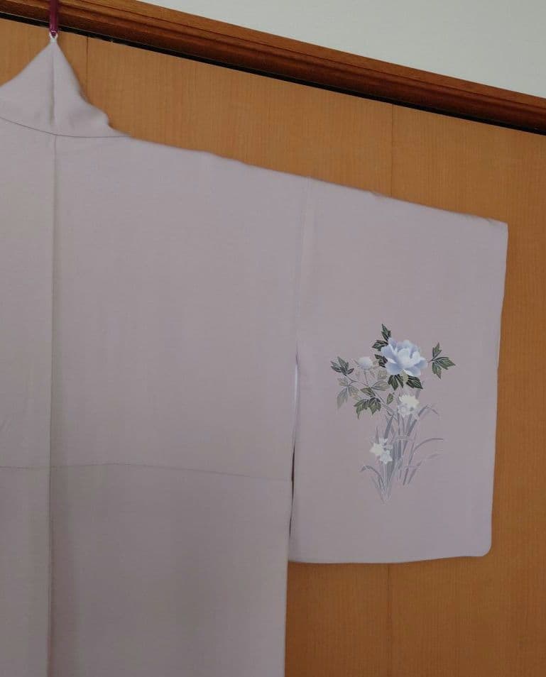 【美品】付下げ訪問着フルセット　正絹　袷　枝花文様　きもの三松謹製　唐織六通袋帯