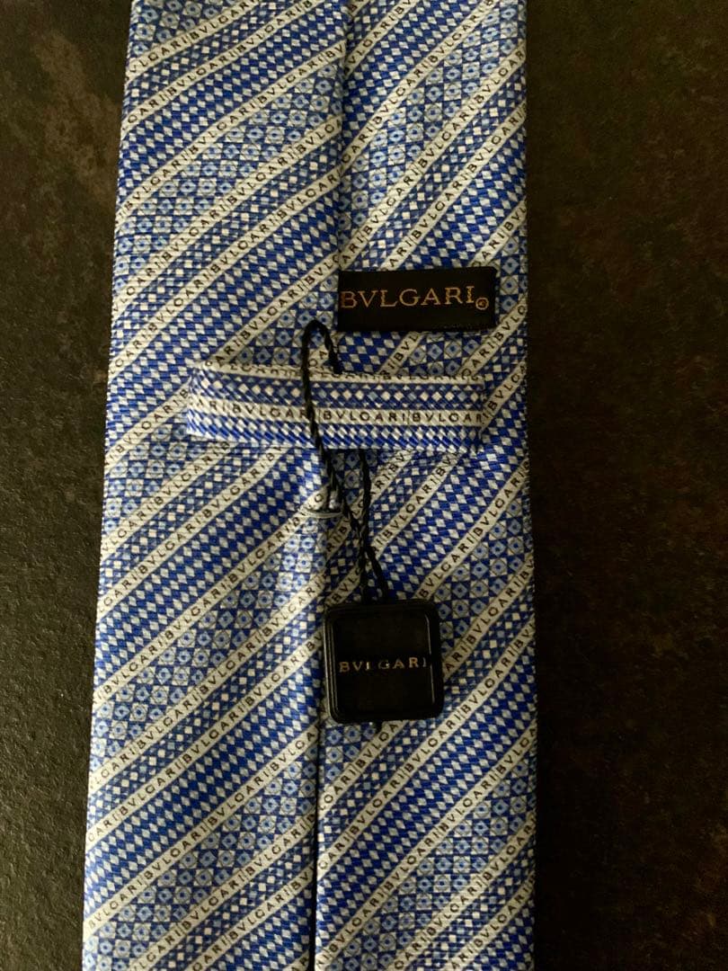 新品未使用 BVLGARI ブルガリ シルクネクタイ　①