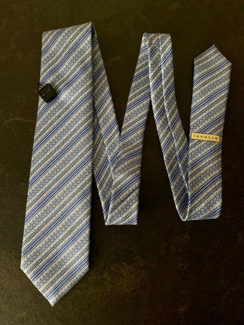 新品未使用 BVLGARI ブルガリ シルクネクタイ　①