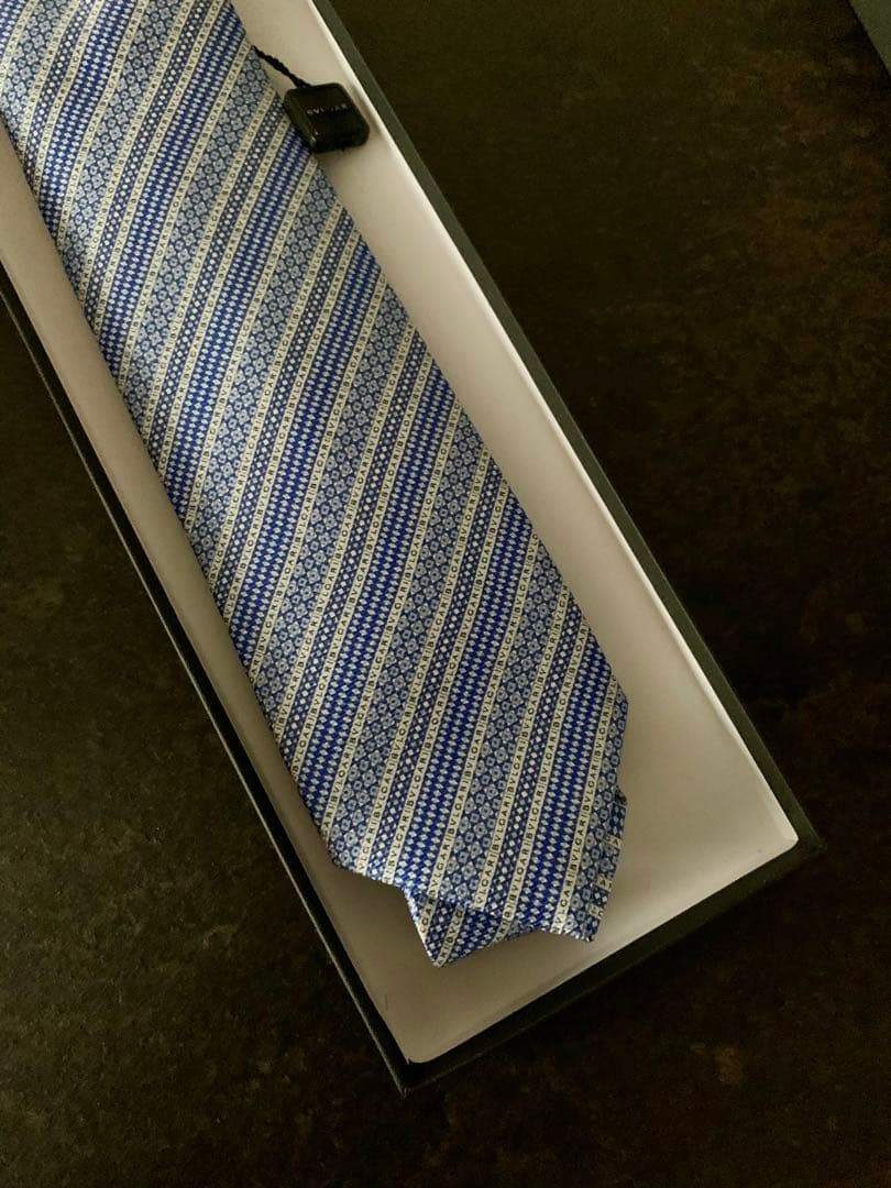 新品未使用 BVLGARI ブルガリ シルクネクタイ　①