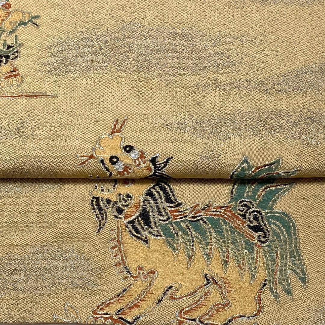 ¨̮⃝ 激レア シーサ文様織り出し 京袋帯