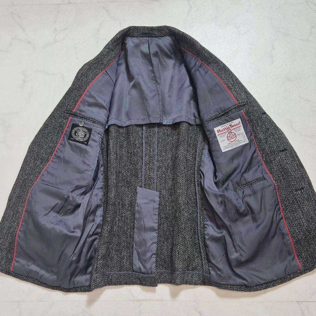 ジェイプレス ハリスツイード ヘリンボーン テーラードジャケット L