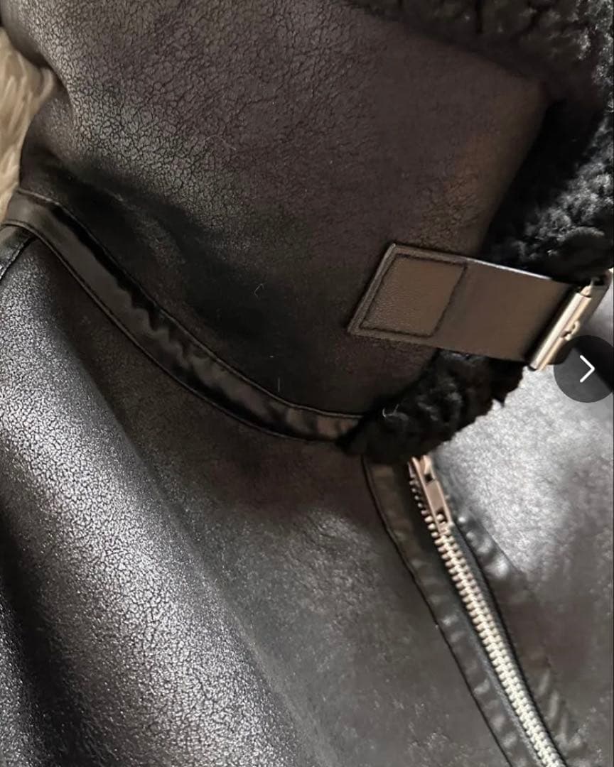 ZARA・ボア襟付きブラックレザージャケット・新品未使用