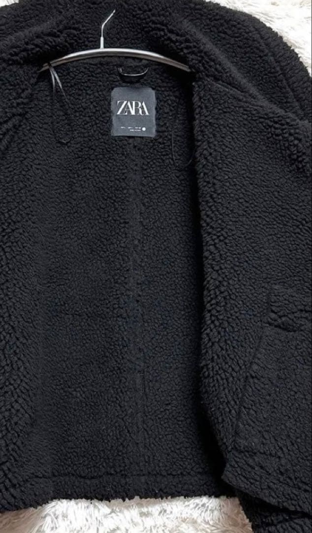 ZARA・ボア襟付きブラックレザージャケット・新品未使用