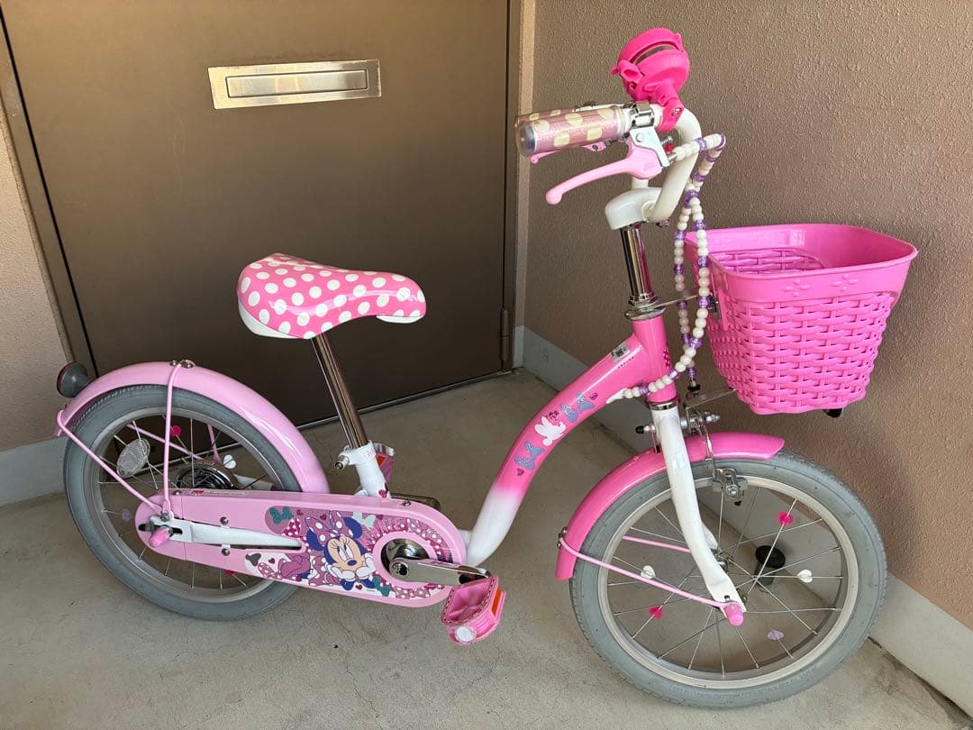 【引取限定】 16インチ　ミニーマウスポルカドット　子供用自転車