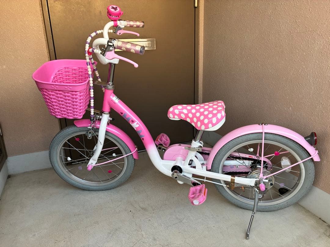 【引取限定】 16インチ　ミニーマウスポルカドット　子供用自転車