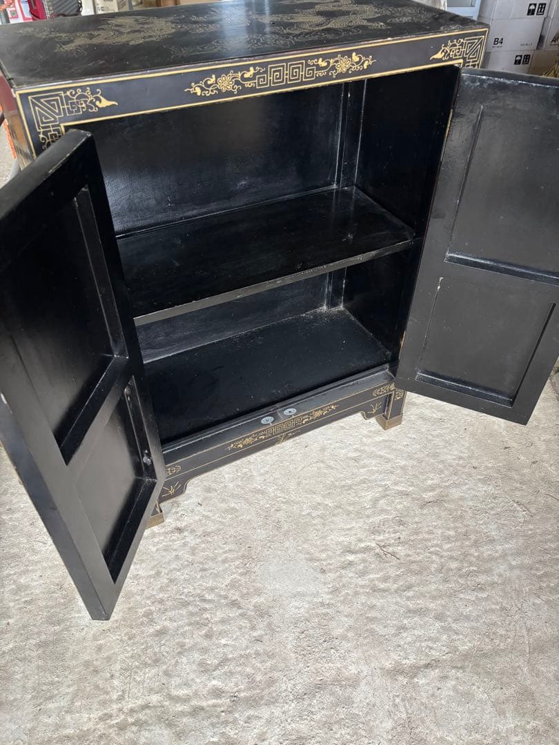 韓国 中国 唐木 螺鈿 象嵌 漆 キャビネット 箪笥 龍のデザイン