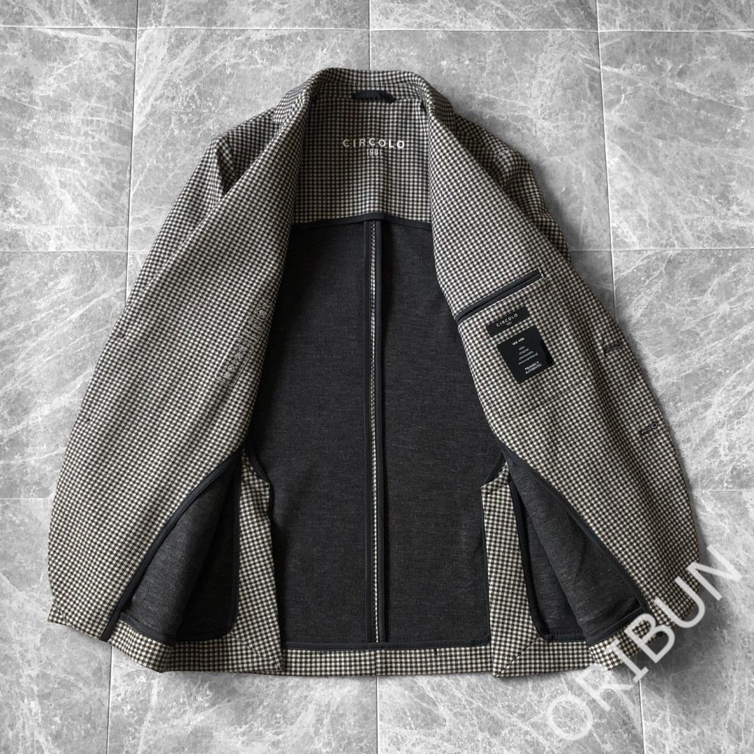 Circolo カシミアタッチ シェパードチェックコットンジャージー ジャケット