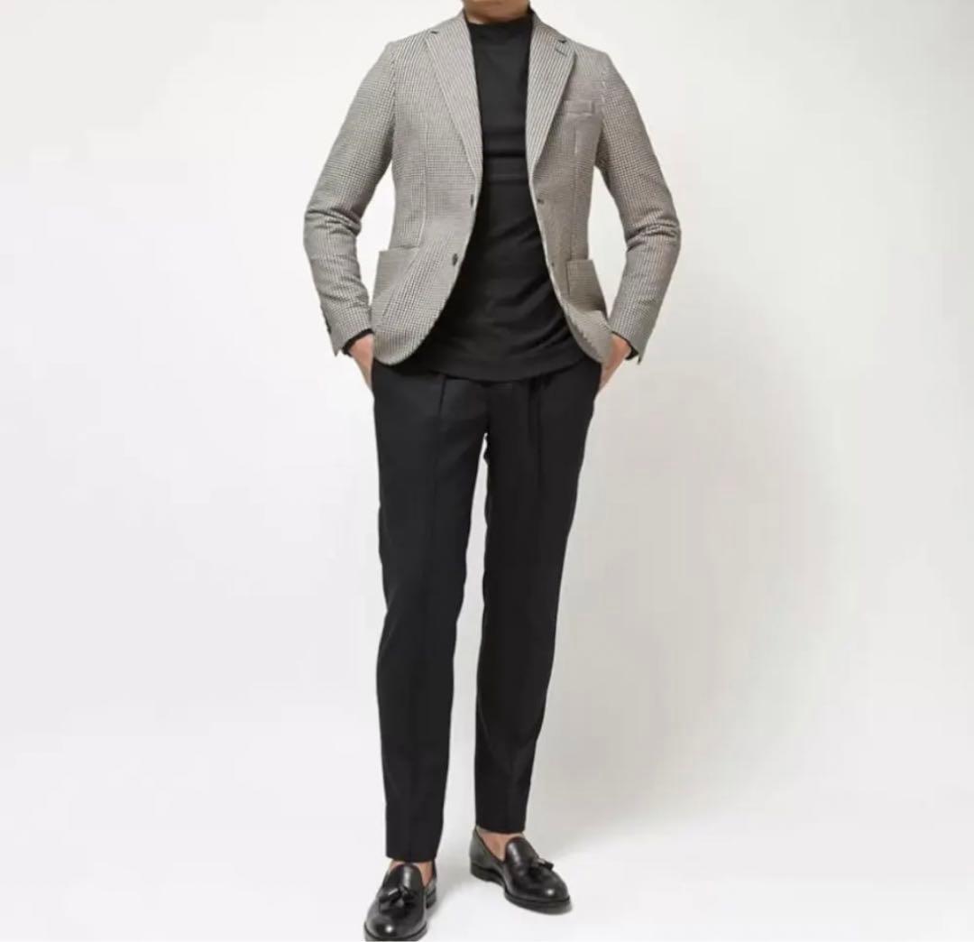 Circolo カシミアタッチ シェパードチェックコットンジャージー ジャケット