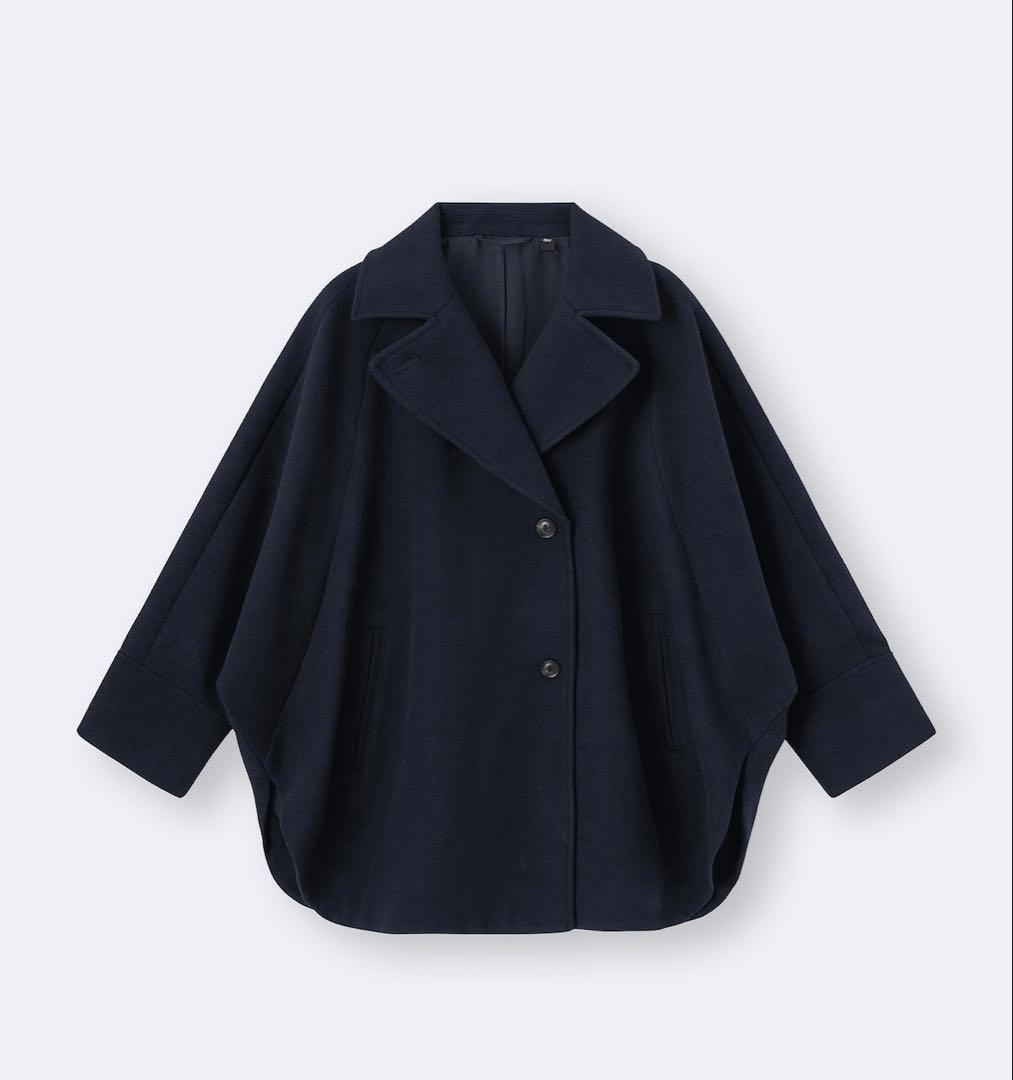 GU コージーメルトンケープコート 69NAVY ネイビー M