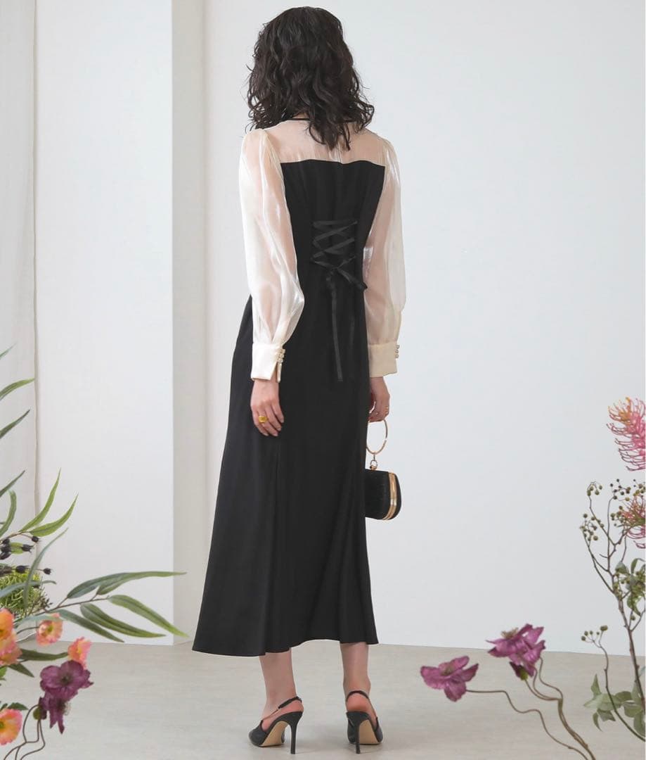 【美品】Dorry doll ドリードール　ドットスリーブマーメイドドレス M