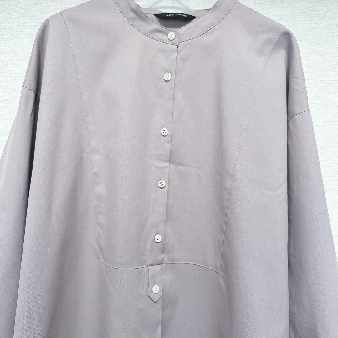 美品！完売品✾our✾シワになりにくい胸元切り替えロングシャツ