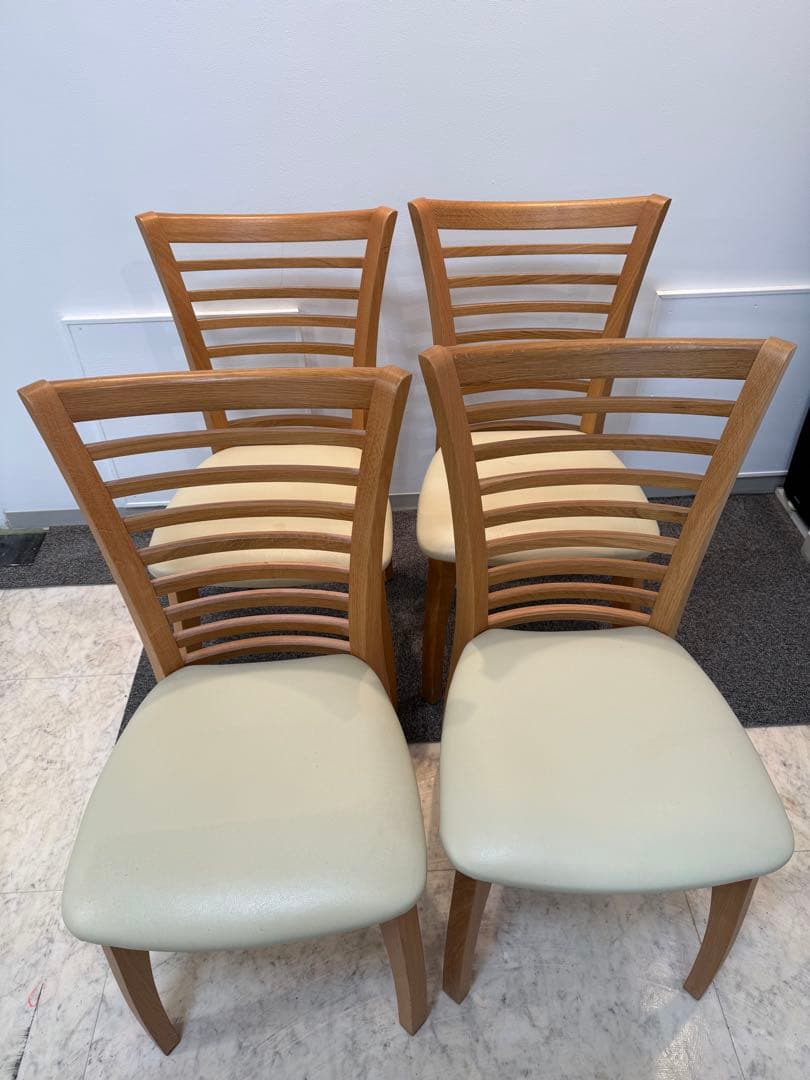 天然木ダイニング椅子４脚セット売り