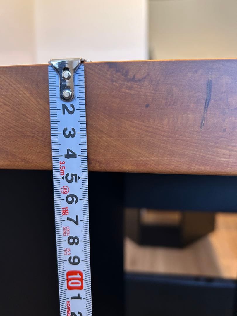 大塚家具 栃 一枚板 テーブル 幅1655ｘ奥755-820ｘ厚45mm 足は別