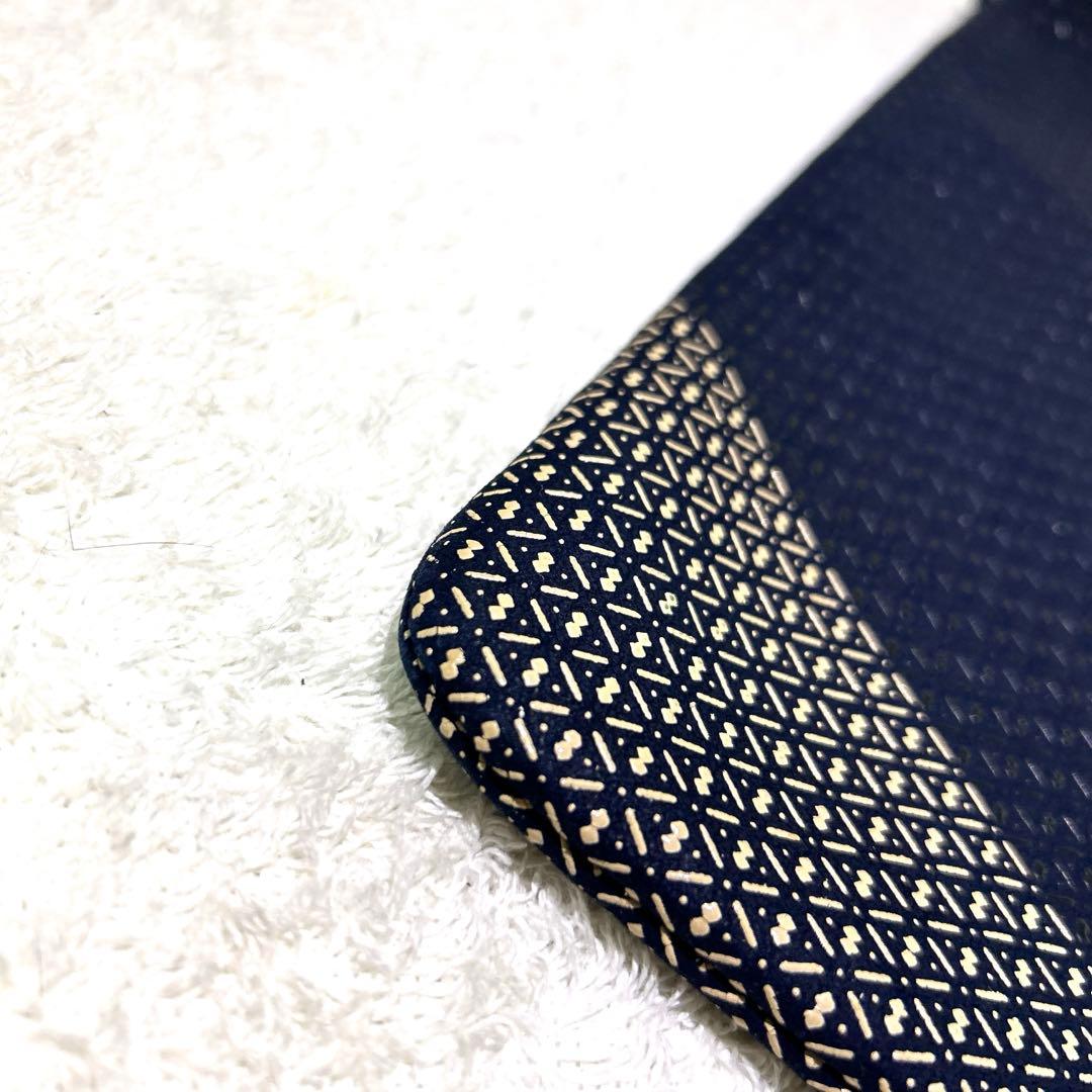 極美品　印傳屋　インデンヤ　巾着　ハンドバック　着物　紺色　ネイビー