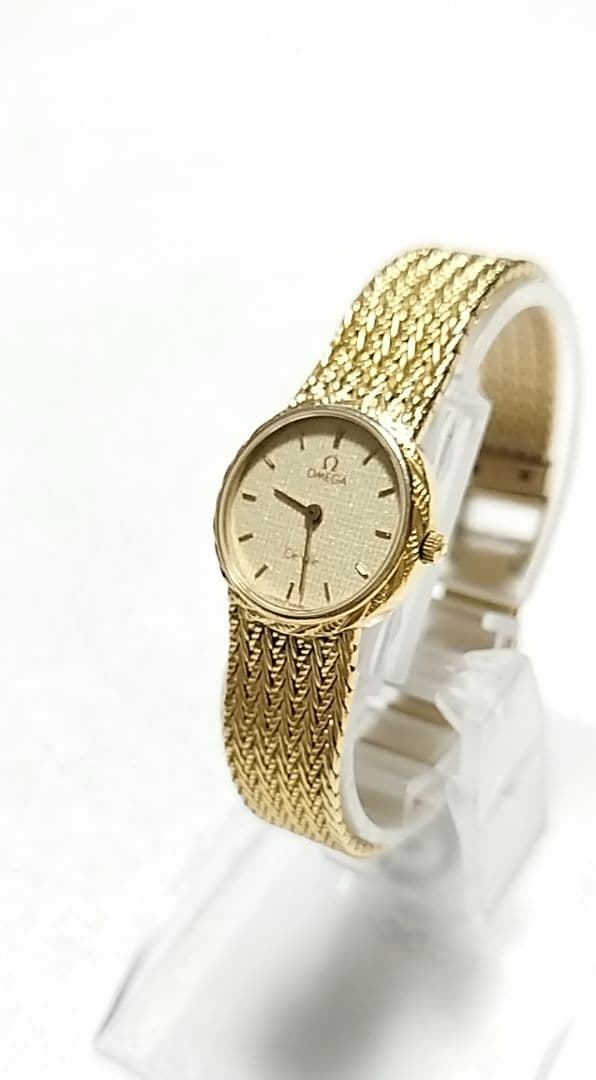 【極美品】OMEGA クォーツ 【GF 金張りケース／金張りメッシュベルト】