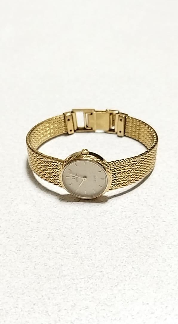 【極美品】OMEGA クォーツ 【GF 金張りケース／金張りメッシュベルト】