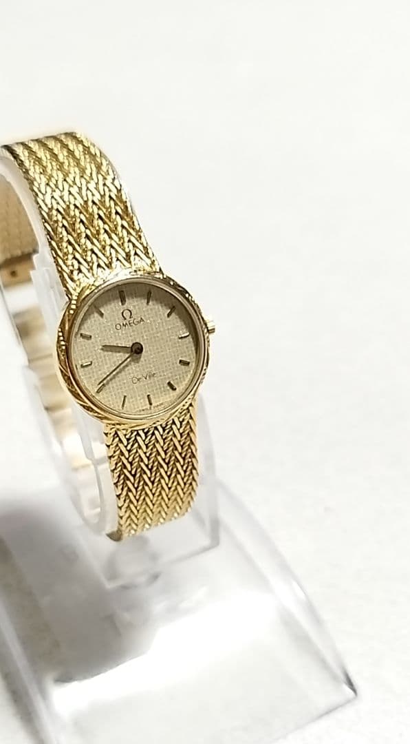 【極美品】OMEGA クォーツ 【GF 金張りケース／金張りメッシュベルト】