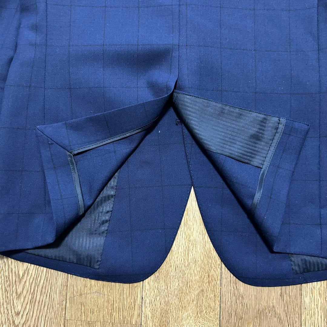 SUIT SELECT スリーピーススーツ (A4) 紺色 ウィンドウペーン柄